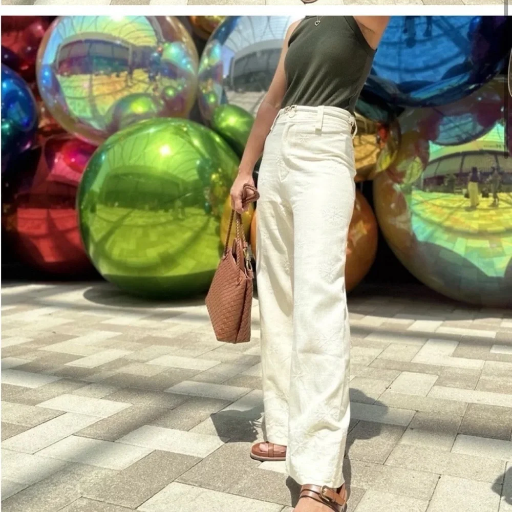 NEW ZARA EMBROIDERED SUMMER /VACATION PANTS SIZE S  🚨NO DISCOUNT